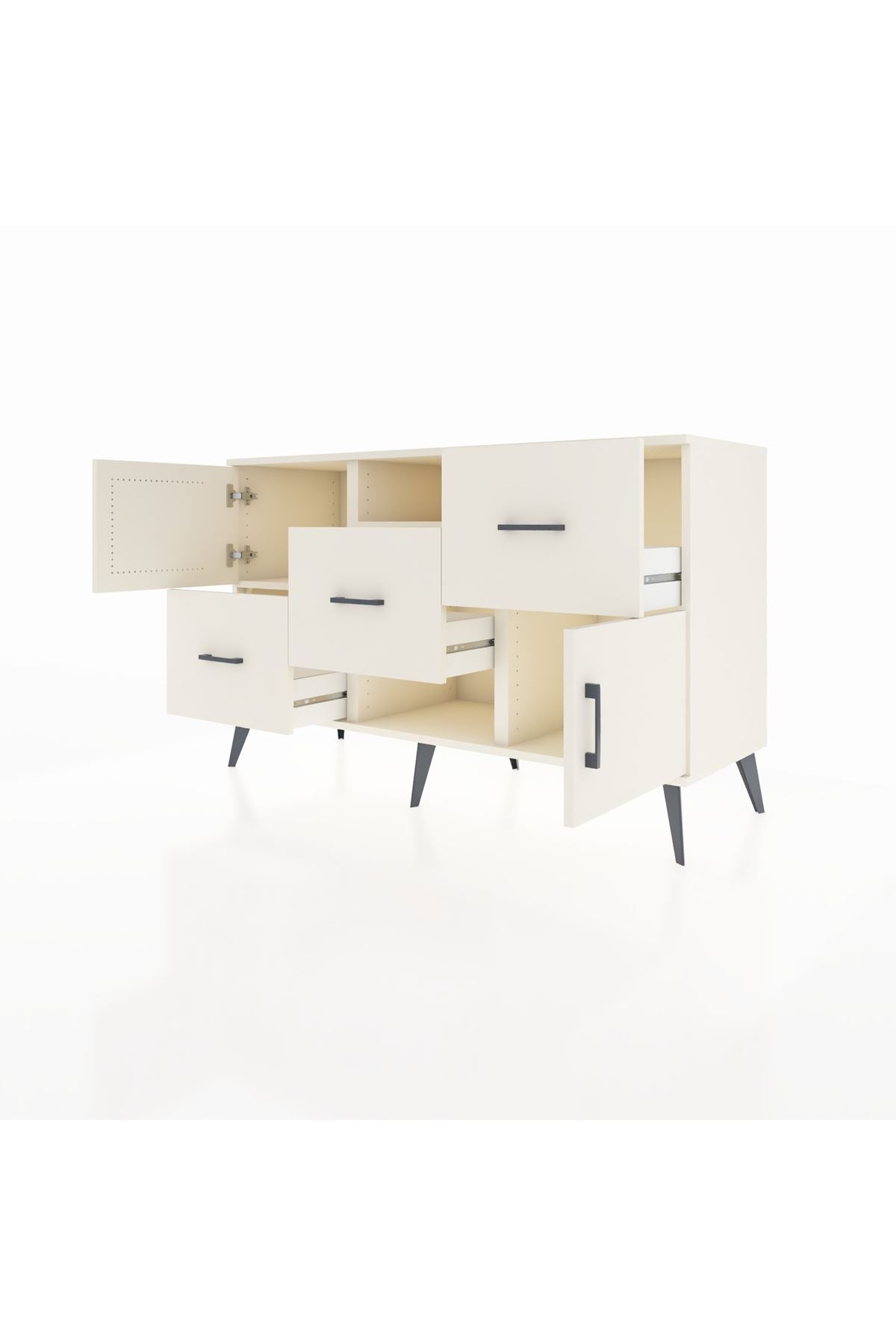Kronos Konsol 2 Raflı 3 Çekmeceli 2 Kapaklı 132x59x83 - S606M006V04C