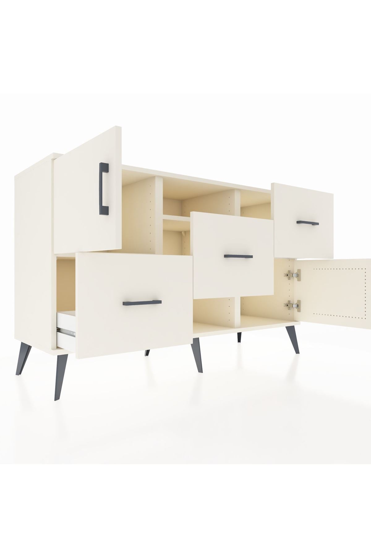 Kronos Konsol 2 Raflı 3 Çekmeceli 2 Kapaklı 132x59x83 - S606M006V04C