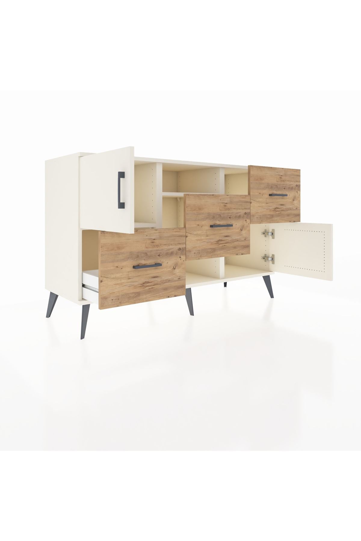 Kronos Konsol 2 Raflı 3 Çekmeceli 2 Kapaklı 132x59x83 - S606M006V06C