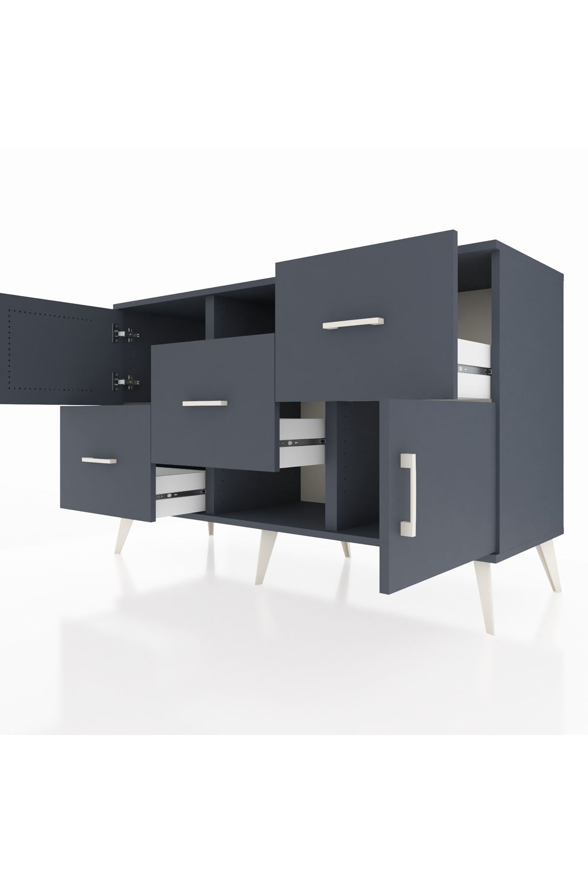 Kronos Konsol 2 Raflı 3 Çekmeceli 2 Kapaklı 132x59x83 - S606M006V17C