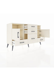 Kronos Konsol 4 Raflı 5 Çekmeceli 2 Kapaklı 132x59x83 - S606M007V04C