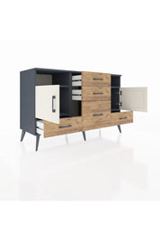 Kronos Konsol 4 Raflı 5 Çekmeceli 2 Kapaklı 132x59x83 - S606M007V15C