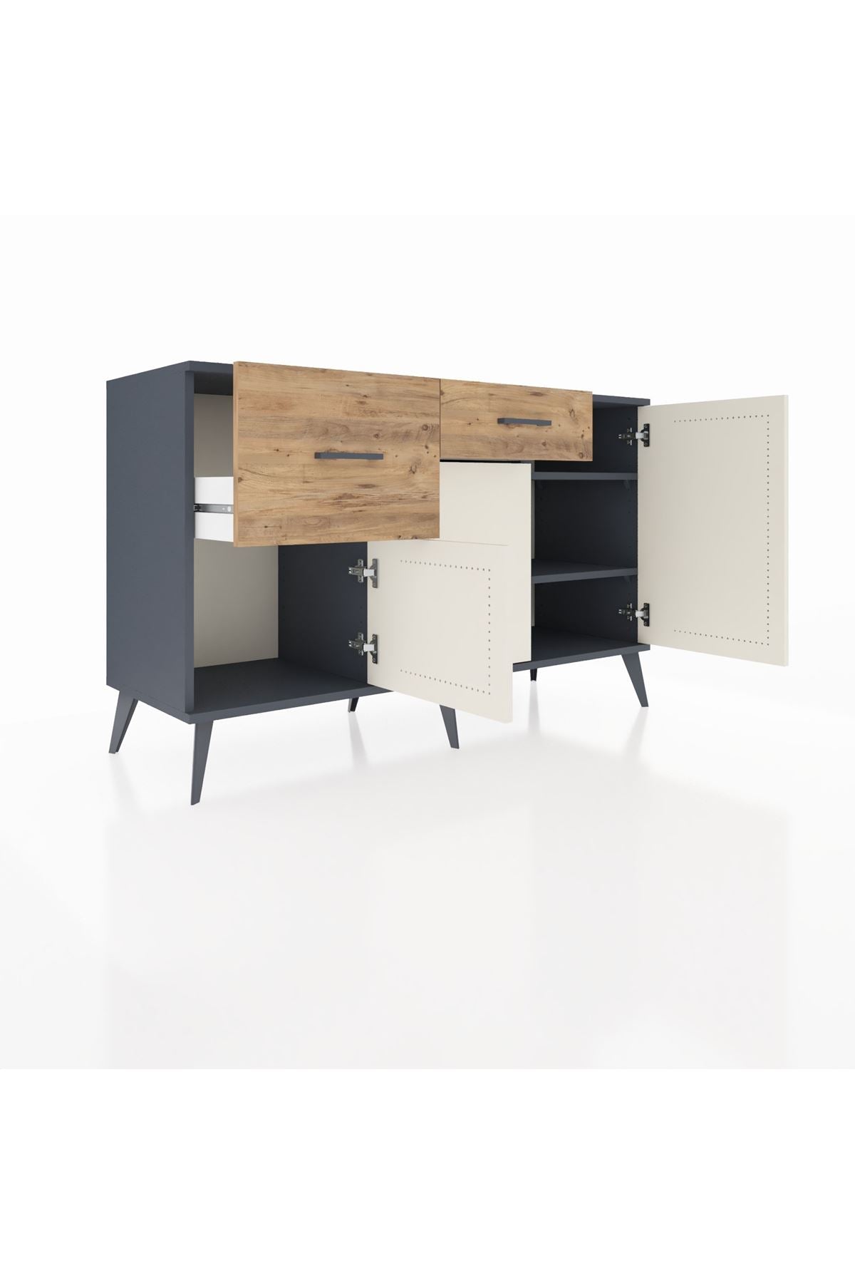 Kronos Konsol 3 Raflı 2 Çekmeceli 3 Kapaklı 132x59x83 - S606M009V15C