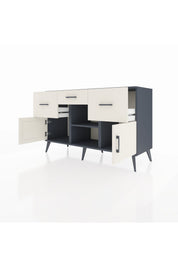 Kronos Konsol Tek Raflı 3 Çekmeceli 3 Kapaklı 132x59x83 - S606M010V13C