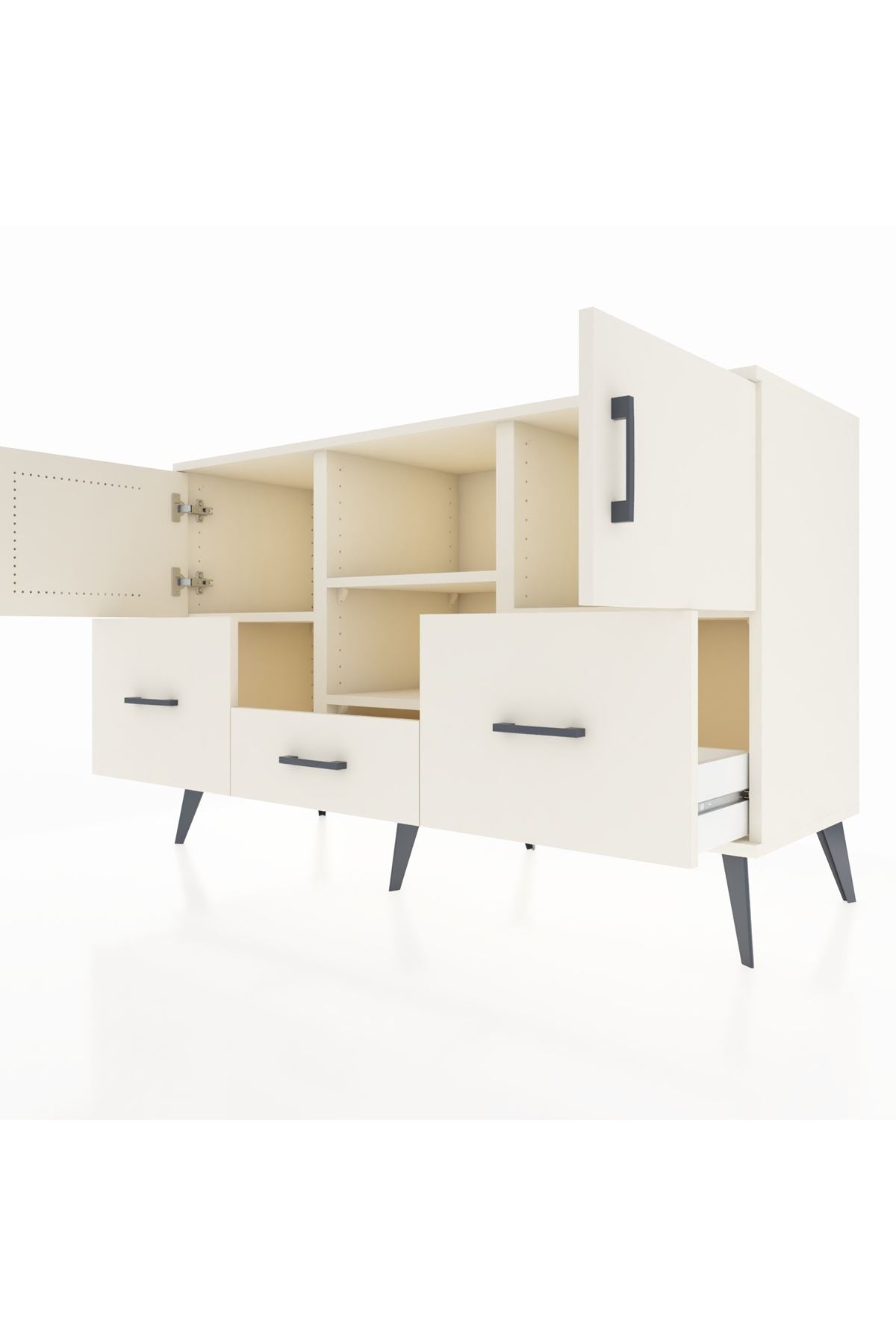Kronos Konsol 4 Raflı 3 Çekmeceli 3 Kapaklı 132x59x83 - S606M011V04C