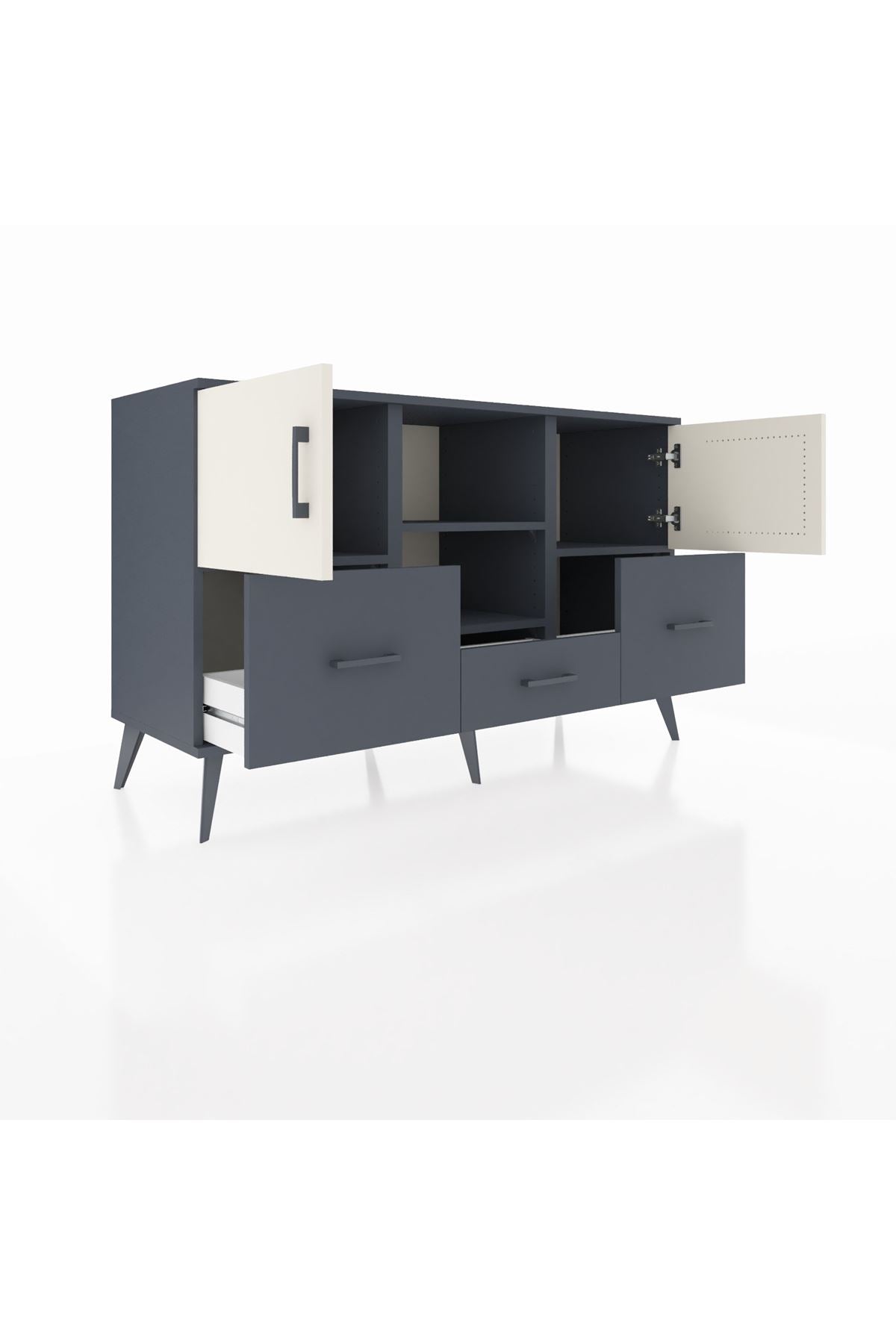 Kronos Konsol 4 Raflı 3 Çekmeceli 3 Kapaklı 132x59x83 - S606M011V14C