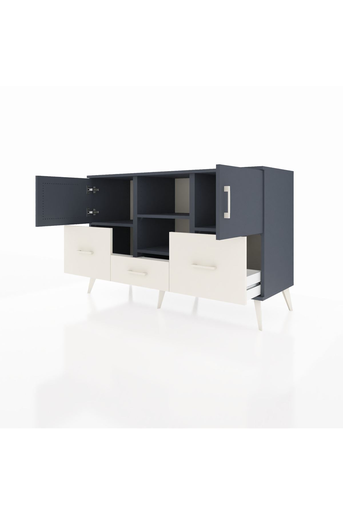 Kronos Konsol 4 Raflı 3 Çekmeceli 3 Kapaklı 132x59x83 - S606M011V16C