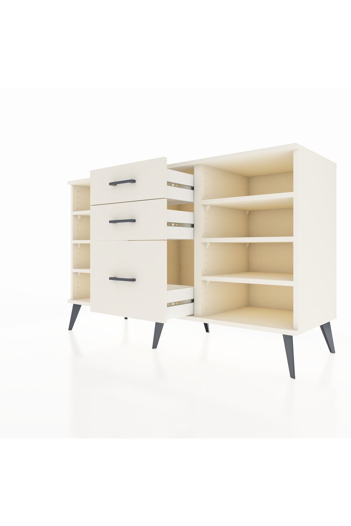 Kronos Konsol 6 Raflı 3 Çekmeceli 132x59x83 - S606M012V04C