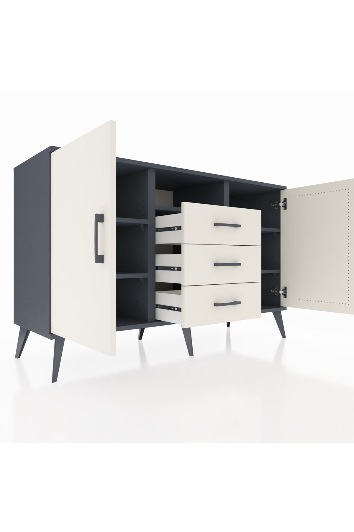 Kronos Konsol 5 Raflı 3 Çekmeceli 2 Kapaklı 132x59x83 - S606M018V13C