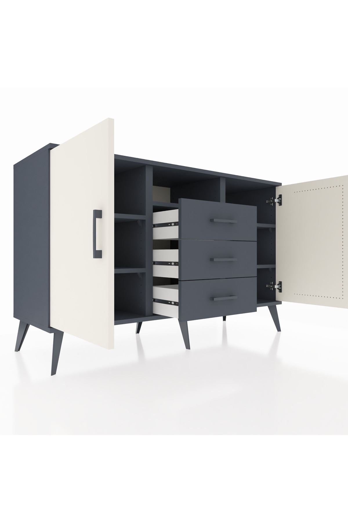 Kronos Konsol 5 Raflı 3 Çekmeceli 2 Kapaklı 132x59x83 - S606M018V14C