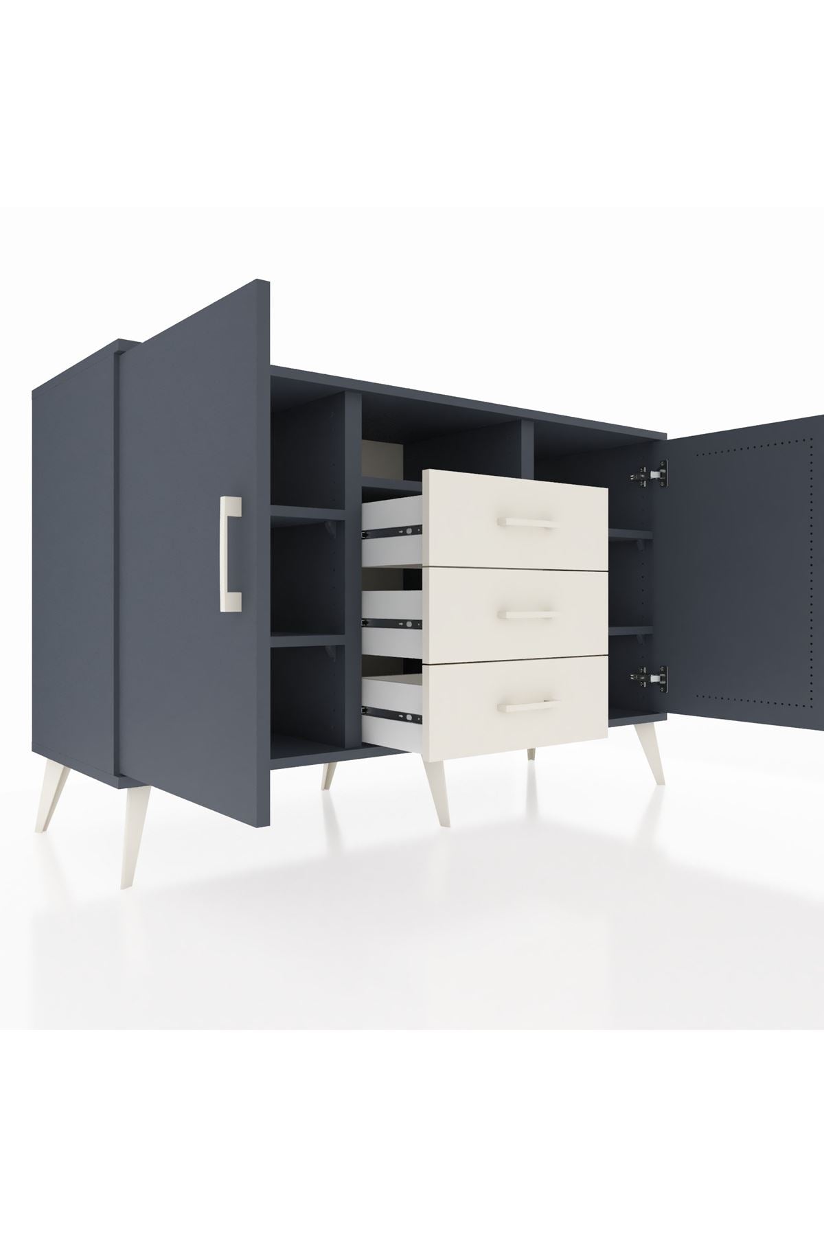 Kronos Konsol 5 Raflı 3 Çekmeceli 2 Kapaklı 132x59x83 - S606M018V16C