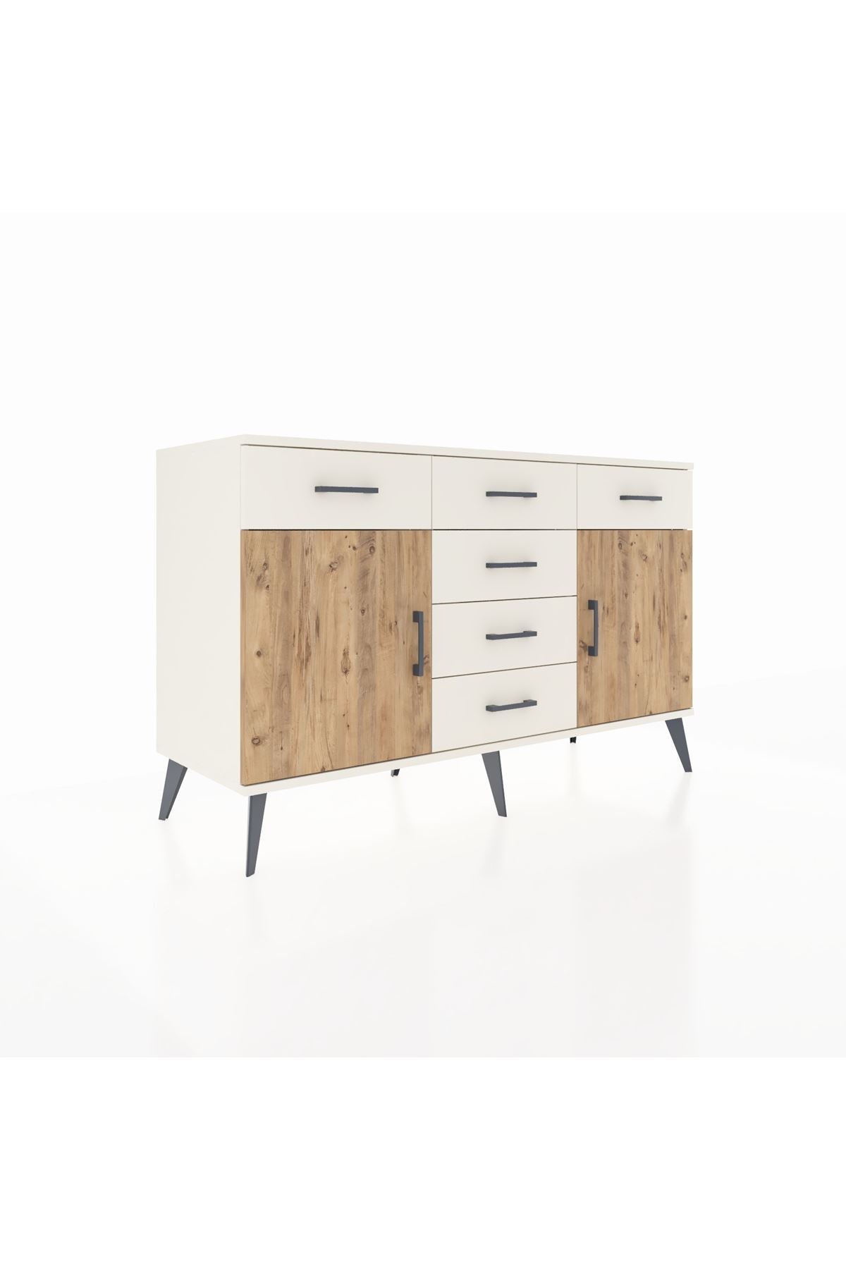 Kronos Konsol 2 Raflı 6 Çekmeceli 2 Kapaklı 132x59x83 - S606M020V01C