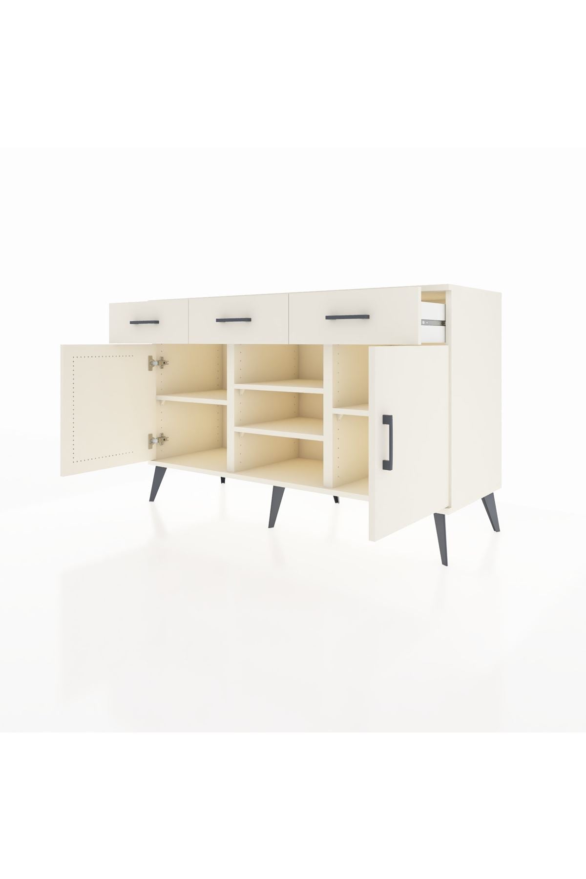 Kronos Konsol 4 Raflı 3 Çekmeceli 2 Kapaklı 132x59x83 - S606M021V04C