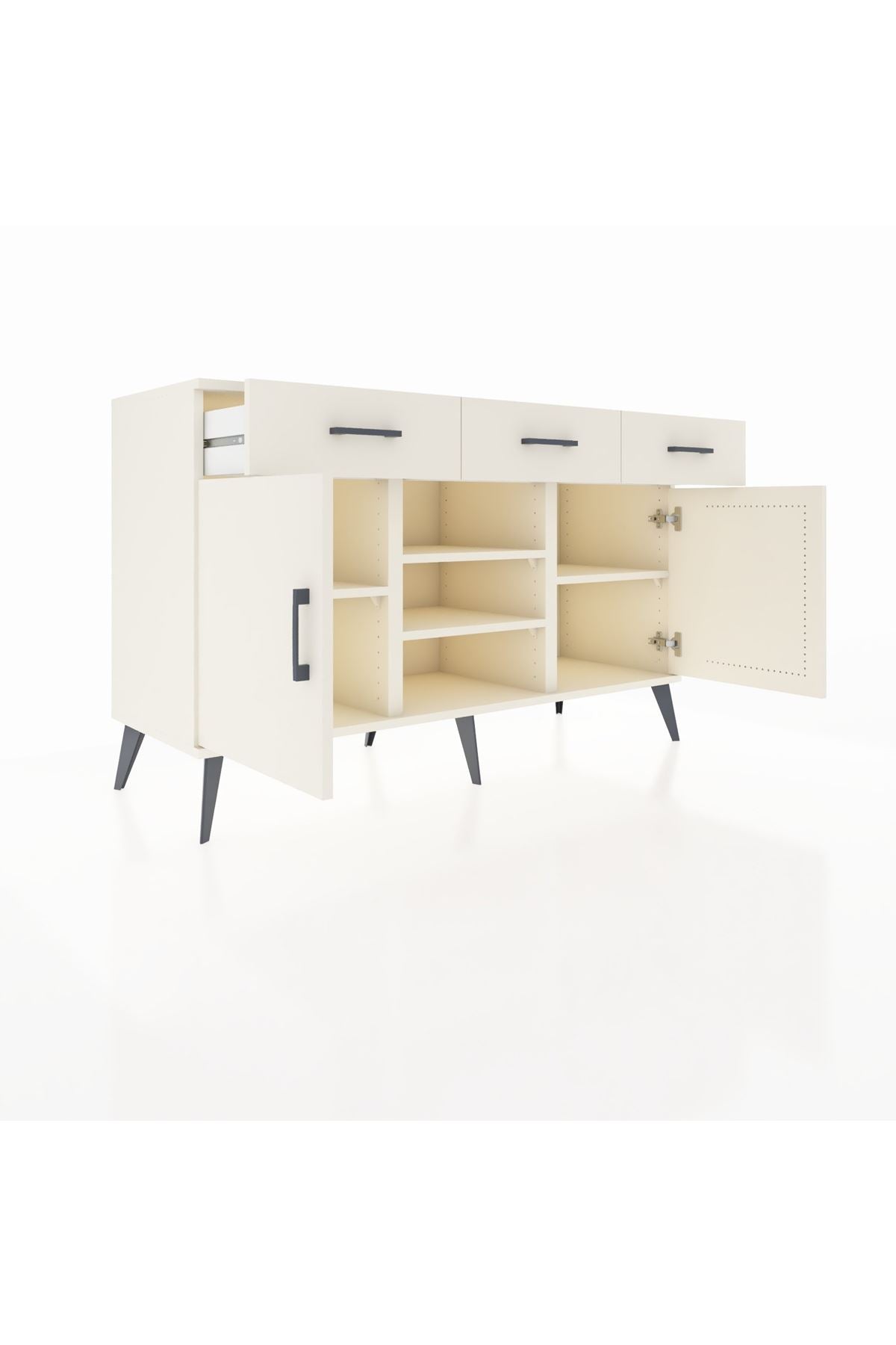 Kronos Konsol 4 Raflı 3 Çekmeceli 2 Kapaklı 132x59x83 - S606M021V04C
