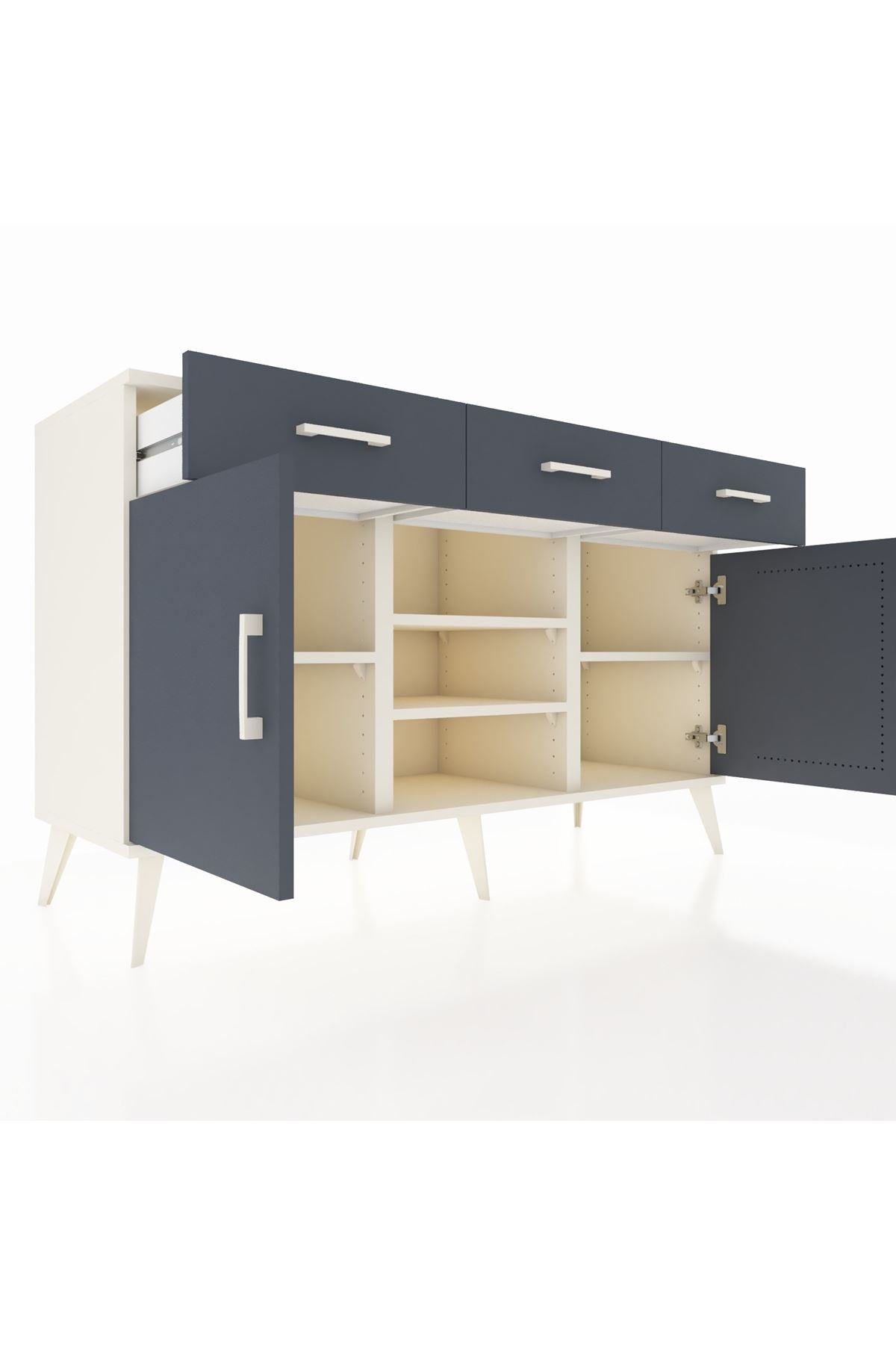 Kronos Konsol 4 Raflı 3 Çekmeceli 2 Kapaklı 132x59x83 - S606M021V08C