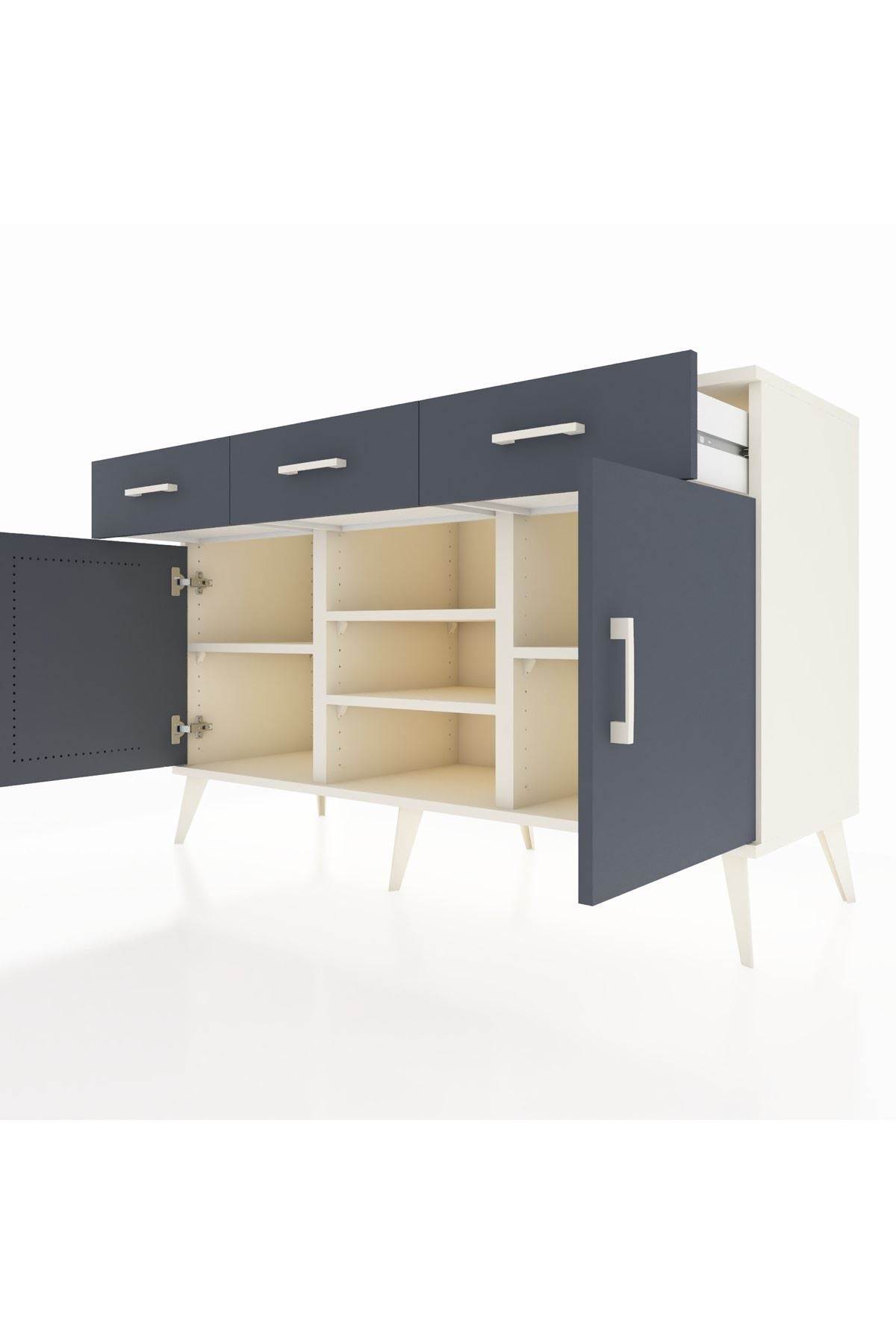 Kronos Konsol 4 Raflı 3 Çekmeceli 2 Kapaklı 132x59x83 - S606M021V08C