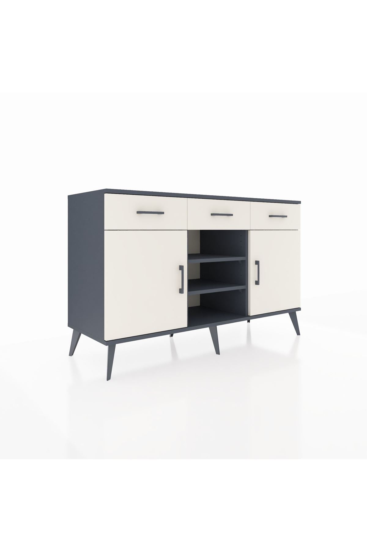 Kronos Konsol 4 Raflı 3 Çekmeceli 2 Kapaklı 132x59x83 - S606M021V13C