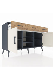 Kronos Konsol 4 Raflı 3 Çekmeceli 2 Kapaklı 132x59x83 - S606M021V15C