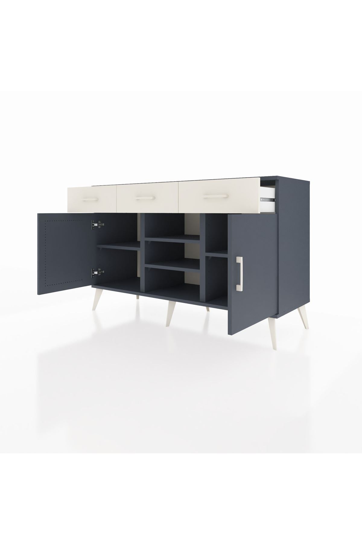 Kronos Konsol 4 Raflı 3 Çekmeceli 2 Kapaklı 132x59x83 - S606M021V16C