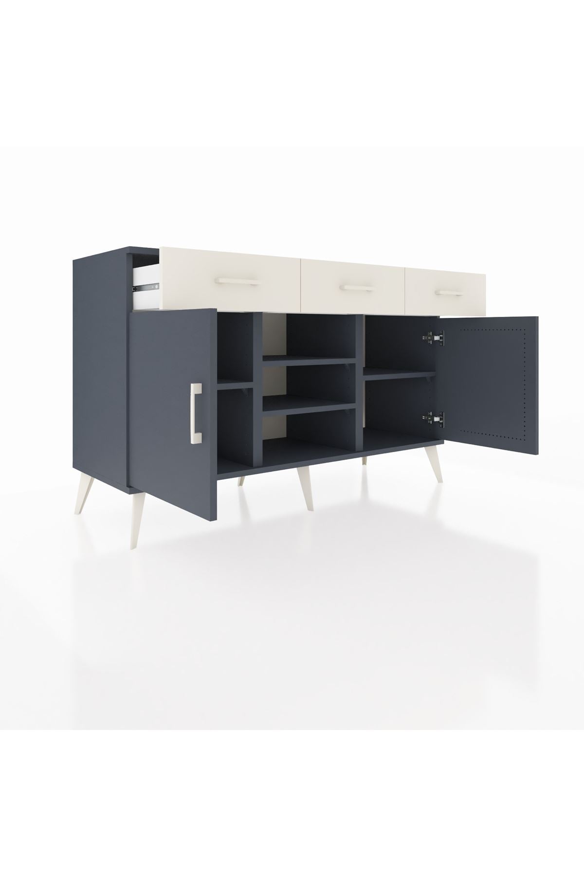 Kronos Konsol 4 Raflı 3 Çekmeceli 2 Kapaklı 132x59x83 - S606M021V16C