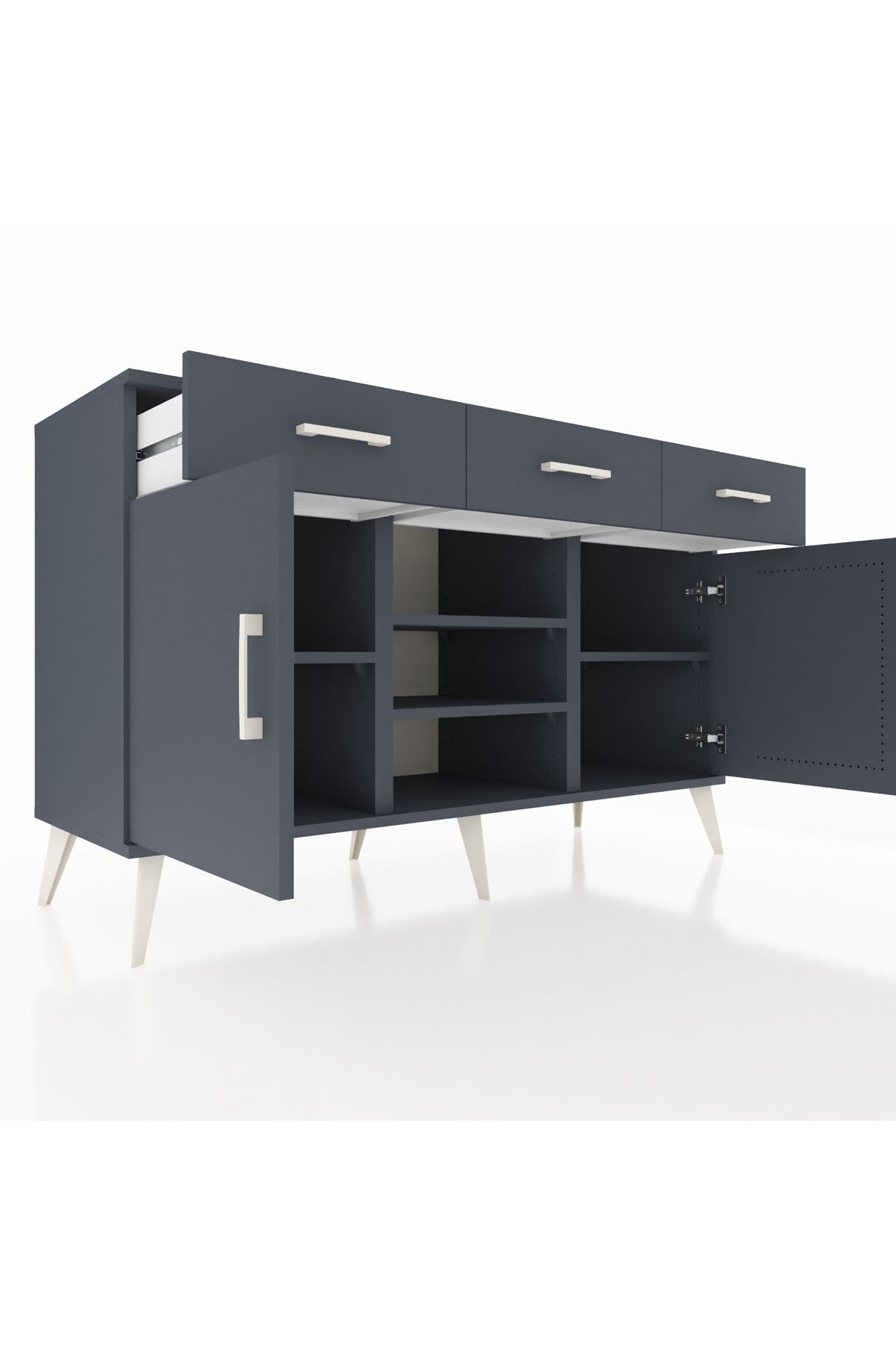 Kronos Konsol 4 Raflı 3 Çekmeceli 2 Kapaklı 132x59x83 - S606M021V17C