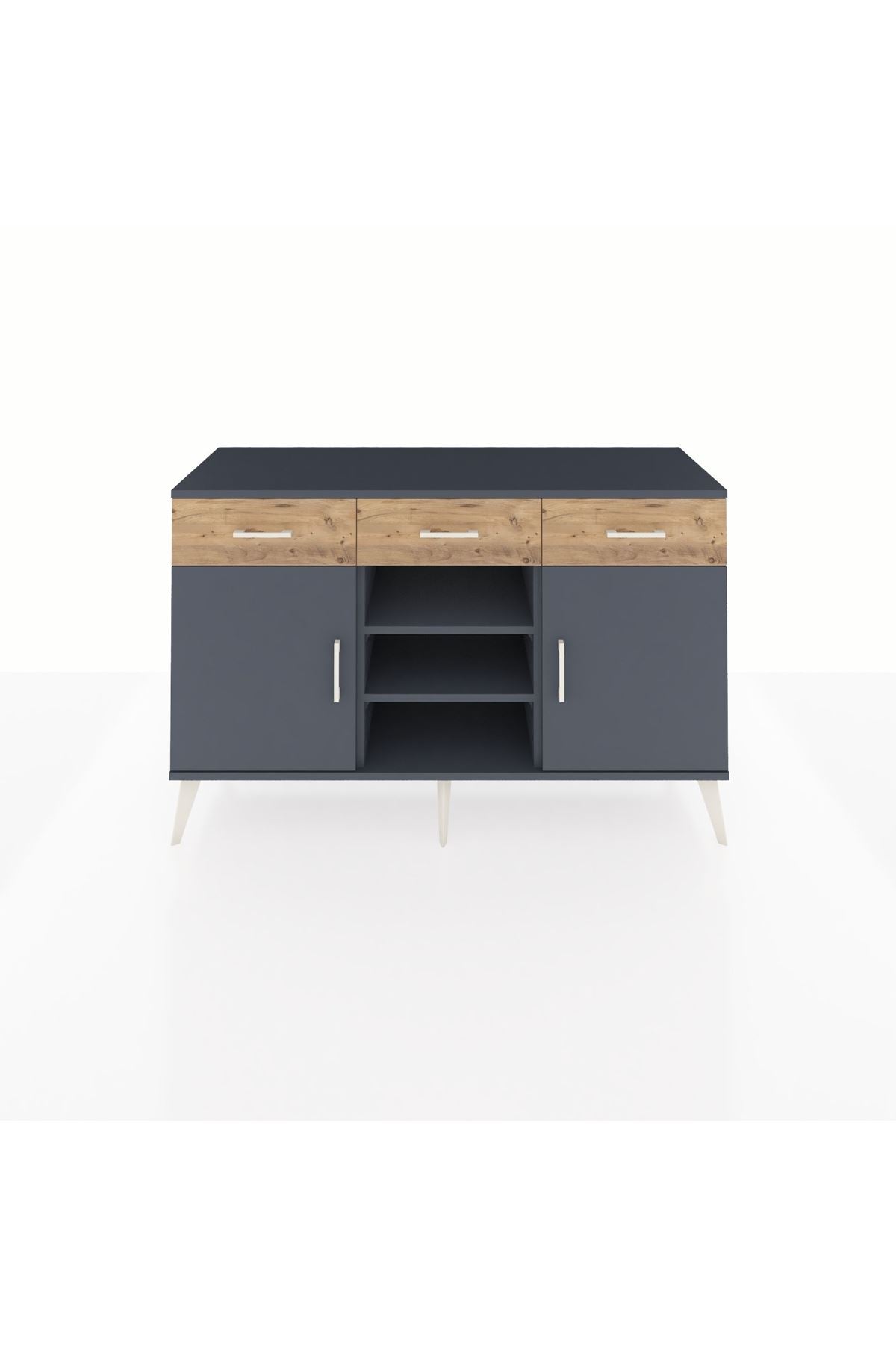 Kronos Konsol 4 Raflı 3 Çekmeceli 2 Kapaklı 132x59x83 - S606M021V18C