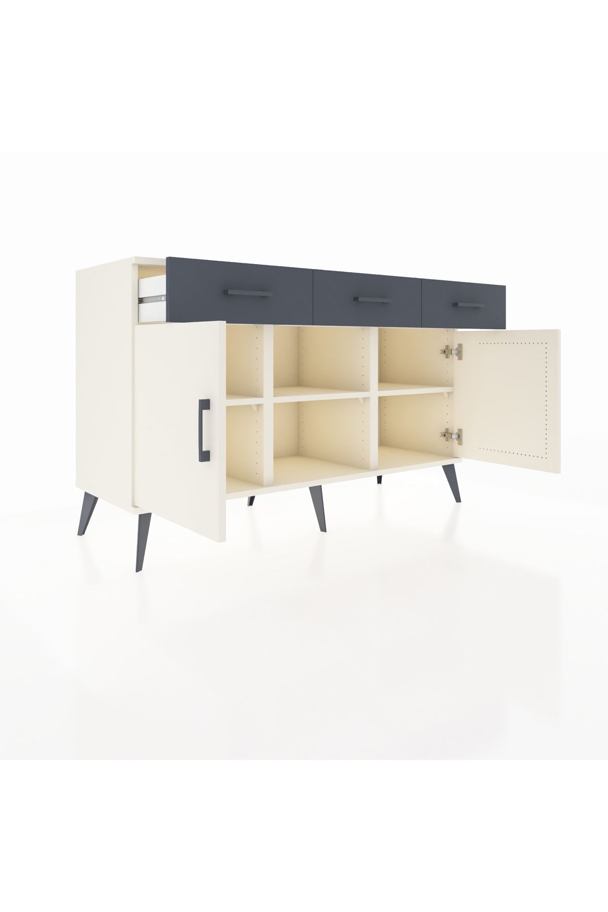 Kronos Konsol 3 Raflı 3 Çekmeceli 3 Kapaklı 132x59x83 - S606M022V05C