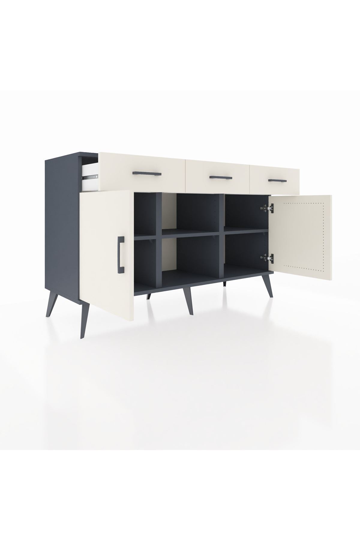 Kronos Konsol 3 Raflı 3 Çekmeceli 3 Kapaklı 132x59x83 - S606M022V13C