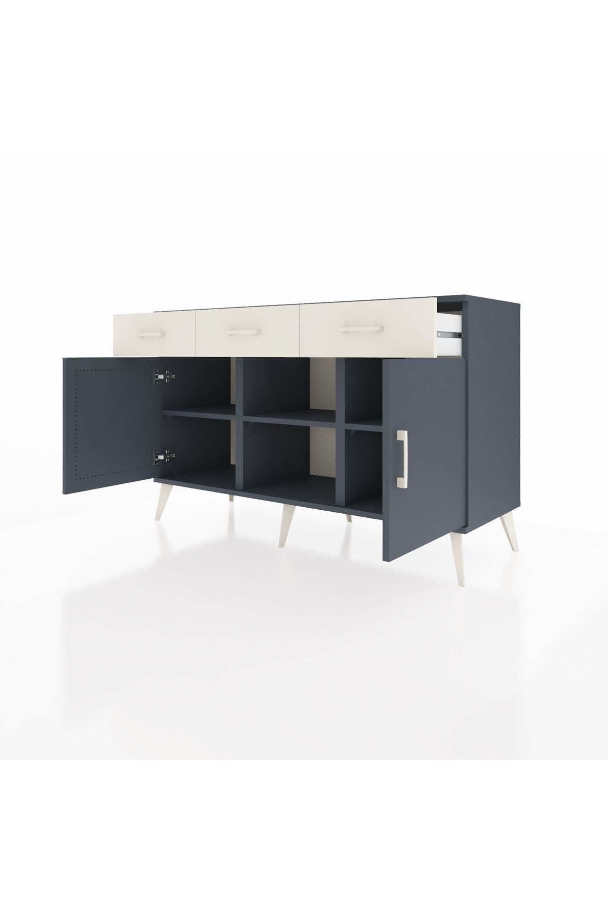 Kronos Konsol 3 Raflı 3 Çekmeceli 3 Kapaklı 132x59x83 - S606M022V16C