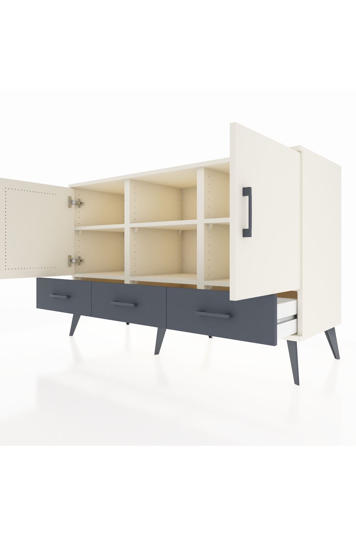 Kronos Konsol 6 Raflı 3 Çekmeceli 3 Kapaklı 132x59x83 - S606M023V05C