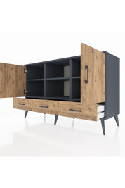 Kronos Konsol 6 Raflı 3 Çekmeceli 3 Kapaklı 132x59x83 - S606M023V12C