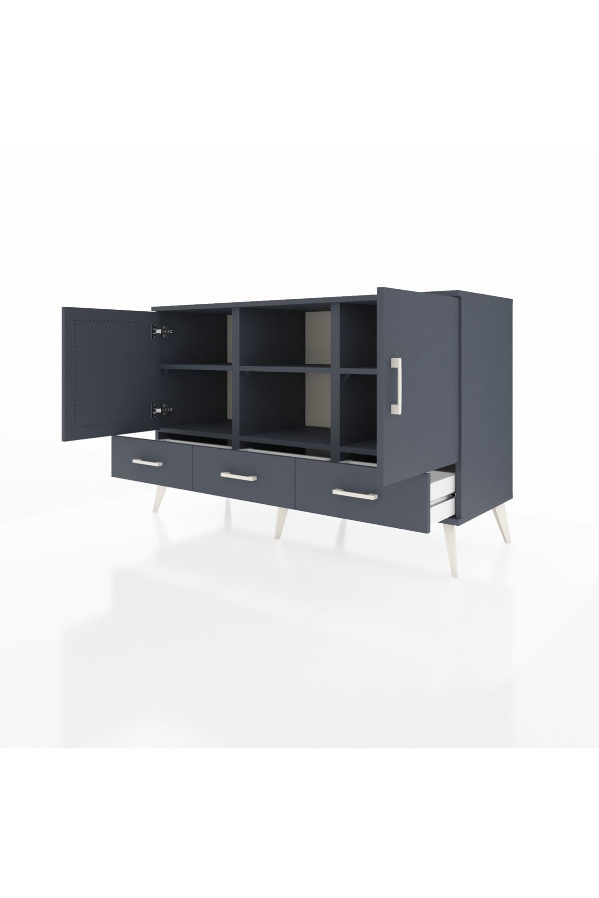 Kronos Konsol 6 Raflı 3 Çekmeceli 3 Kapaklı 132x59x83 - S606M023V17C