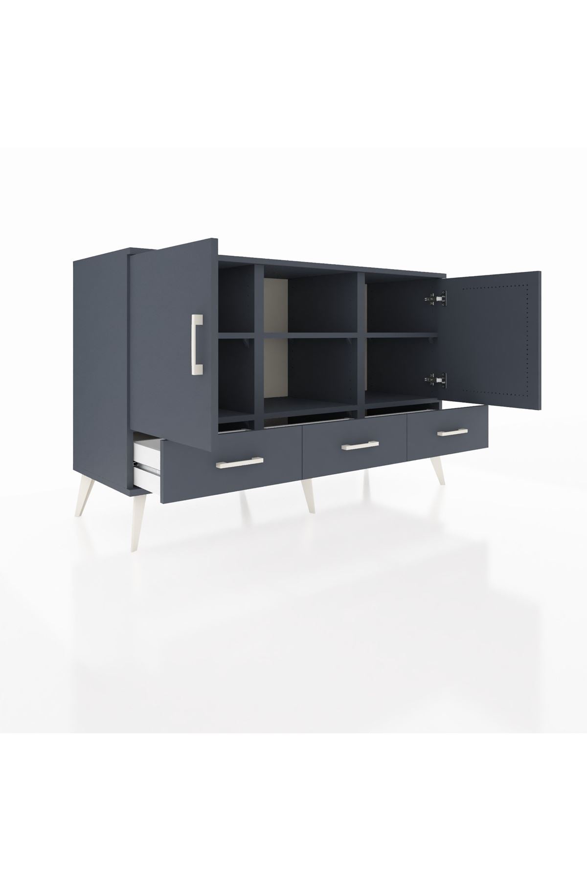Kronos Konsol 6 Raflı 3 Çekmeceli 3 Kapaklı 132x59x83 - S606M023V17C