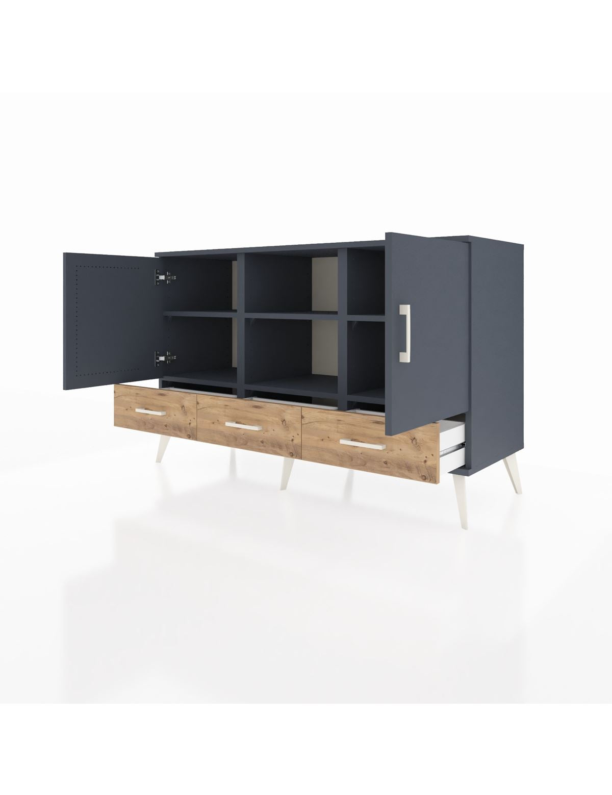 Kronos Konsol 6 Raflı 3 Çekmeceli 3 Kapaklı 132x59x83 - S606M023V18C