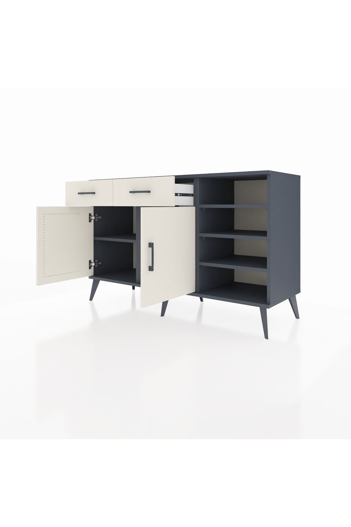 Kronos Konsol 5 Raflı 2 Çekmeceli 2 Kapaklı 132x59x83 - S606M024V13C