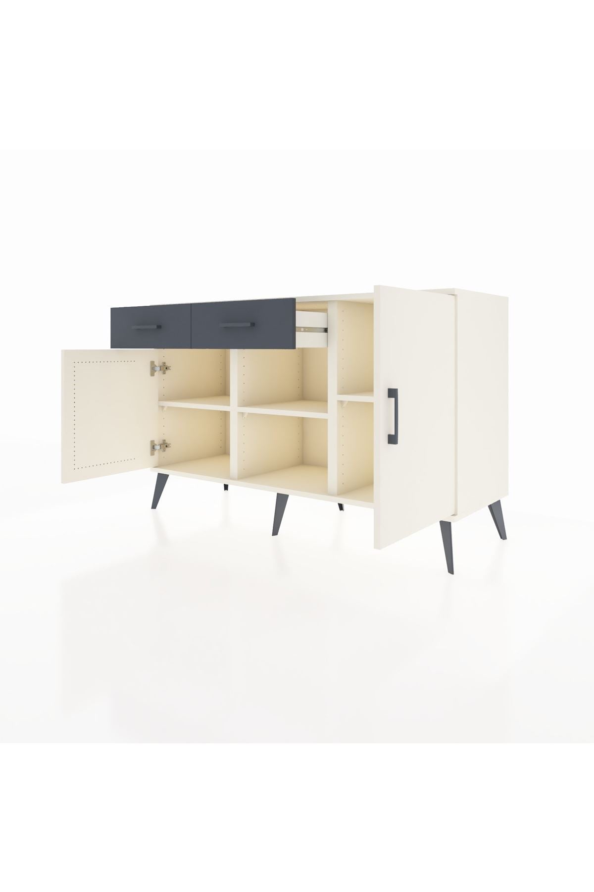 Kronos Konsol 3 Raflı 2 Çekmeceli 3 Kapaklı 132x59x83 - S606M025V05C