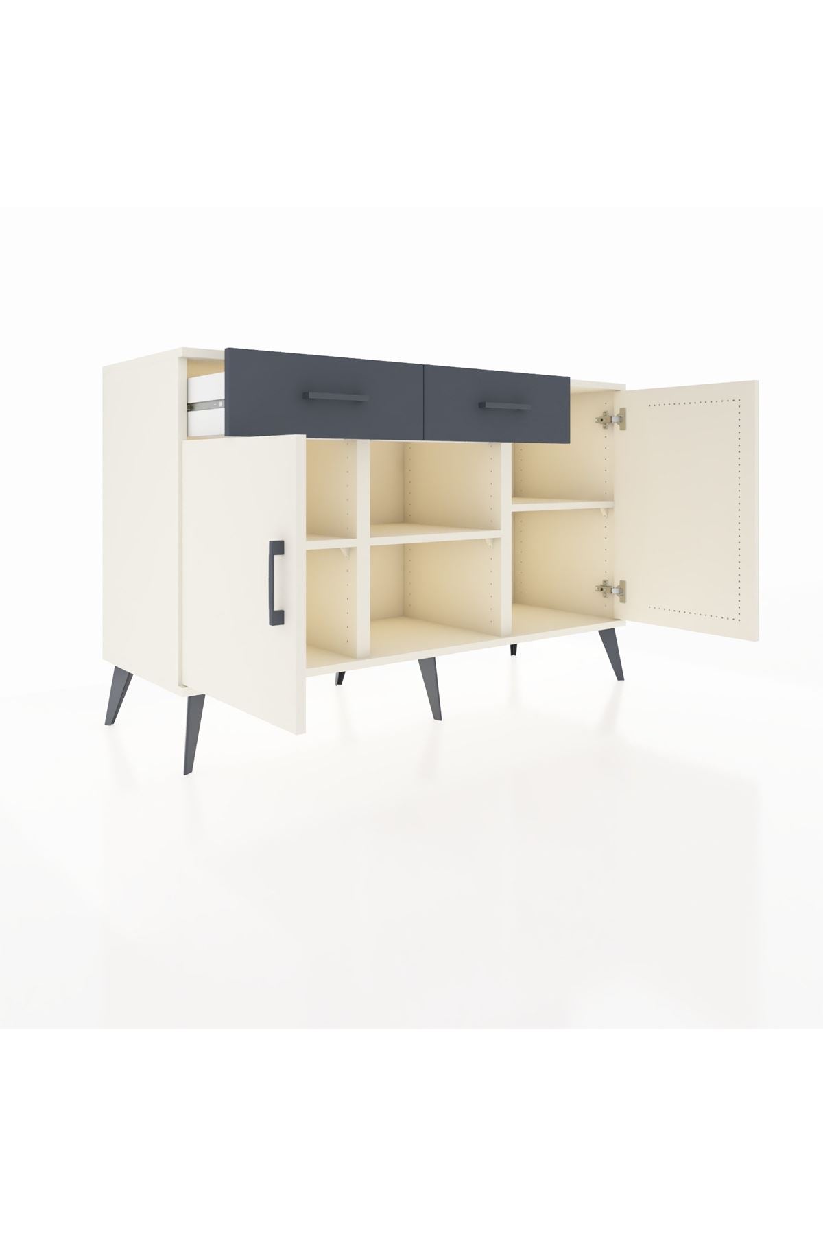 Kronos Konsol 3 Raflı 2 Çekmeceli 3 Kapaklı 132x59x83 - S606M025V05C