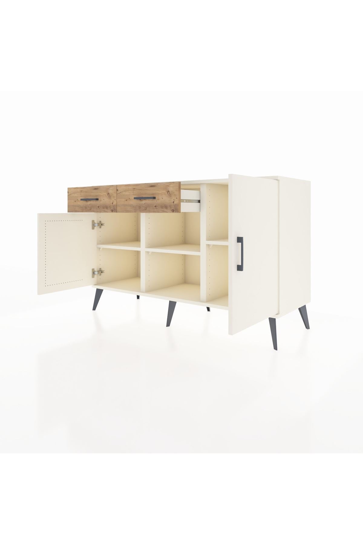 Kronos Konsol 3 Raflı 2 Çekmeceli 3 Kapaklı 132x59x83 - S606M025V06C