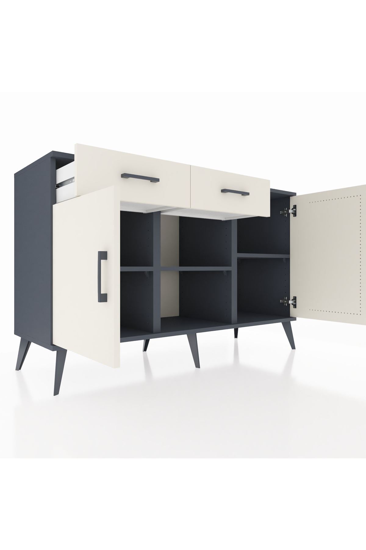 Kronos Konsol 3 Raflı 2 Çekmeceli 3 Kapaklı 132x59x83 - S606M025V13C