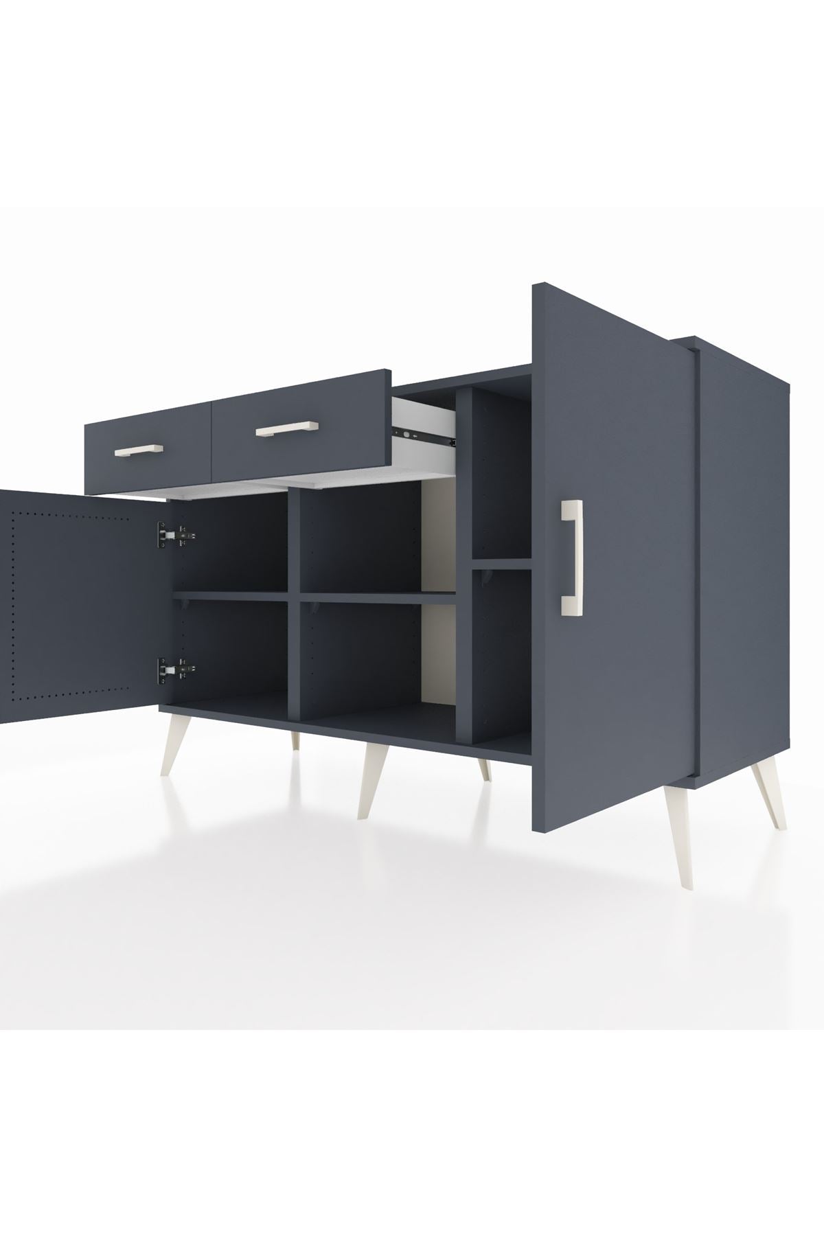 Kronos Konsol 3 Raflı 2 Çekmeceli 3 Kapaklı 132x59x83 - S606M025V17C