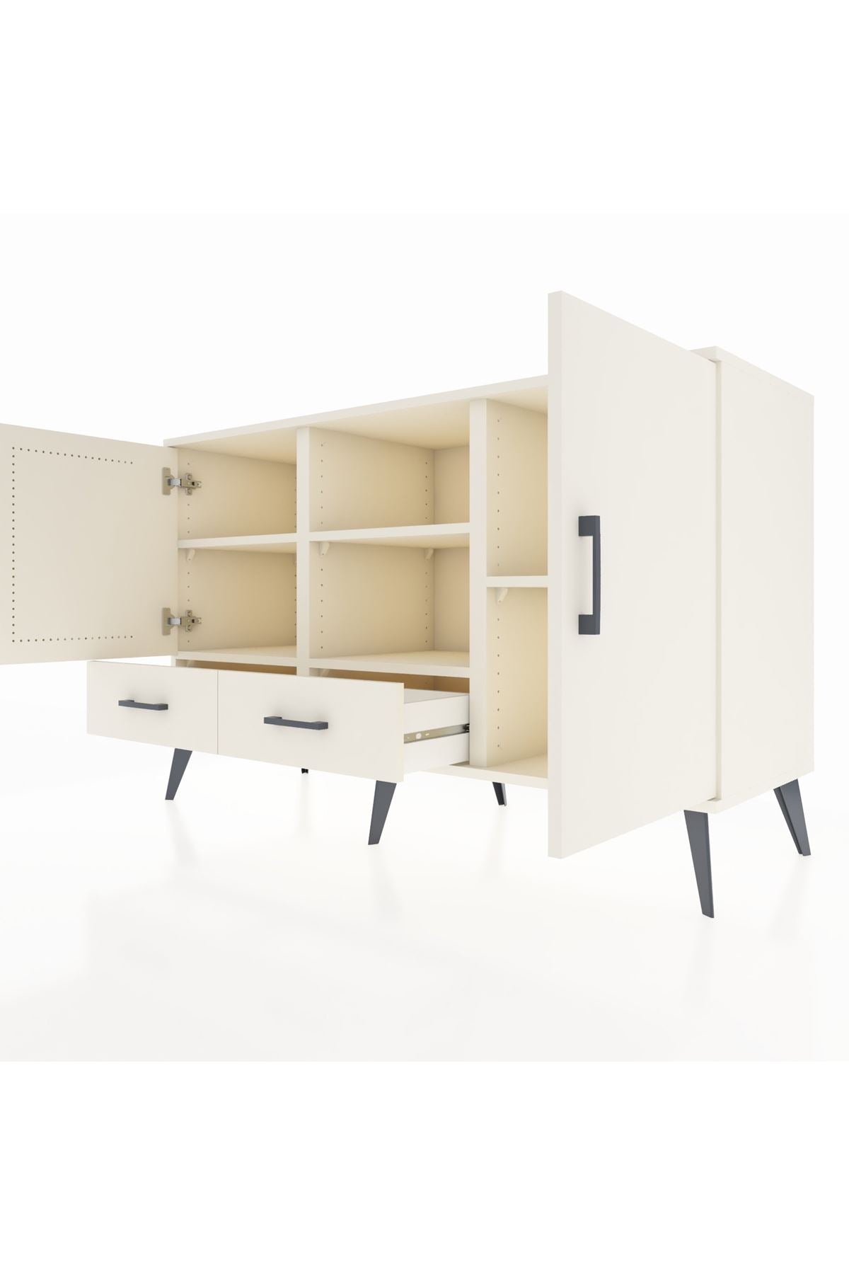 Kronos Konsol 5 Raflı 2 Çekmeceli 3 Kapaklı 132x59x83 - S606M026V04C