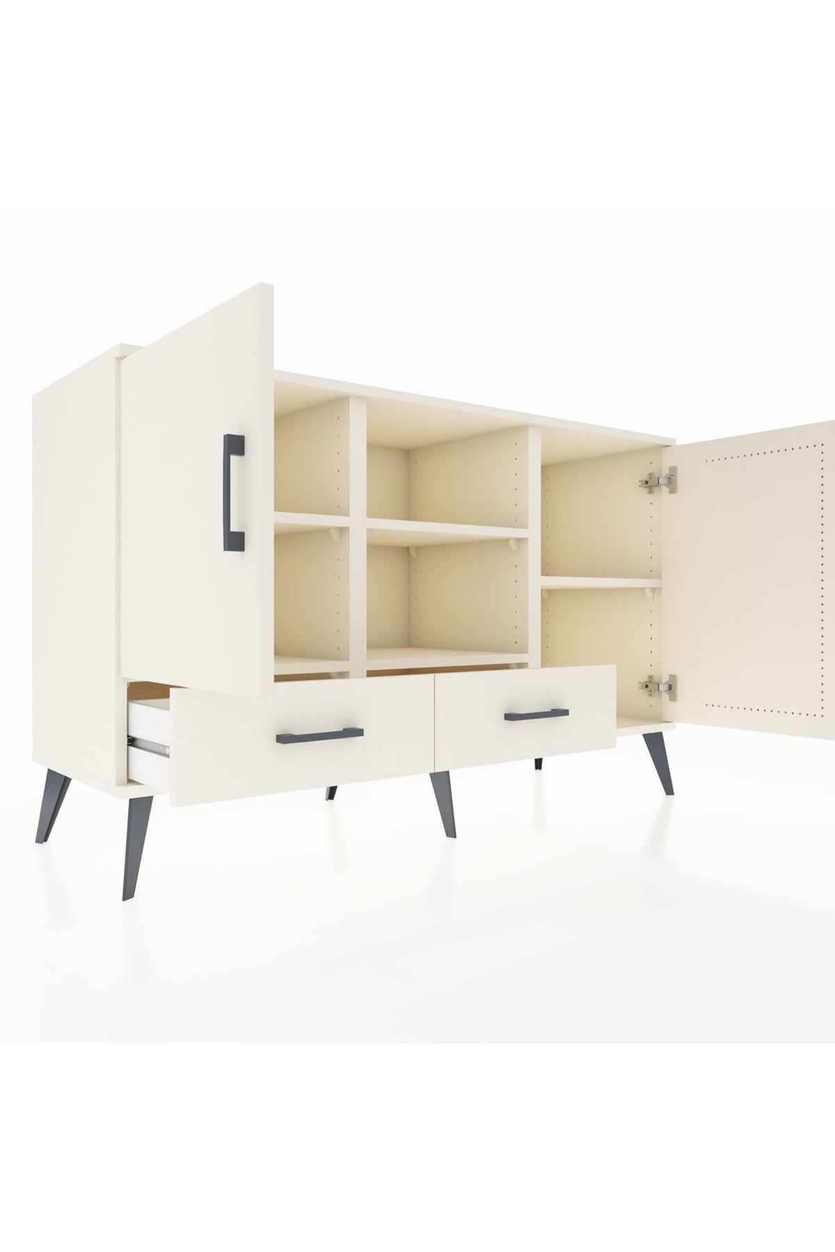 Kronos Konsol 5 Raflı 2 Çekmeceli 3 Kapaklı 132x59x83 - S606M026V04C