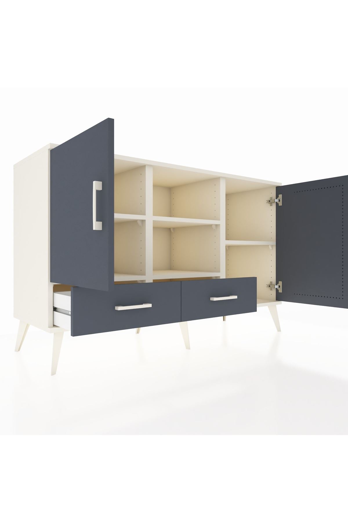Kronos Konsol 5 Raflı 2 Çekmeceli 3 Kapaklı 132x59x83 - S606M026V08C