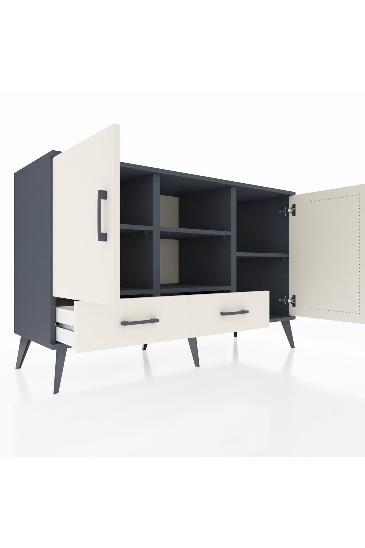 Kronos Konsol 5 Raflı 2 Çekmeceli 3 Kapaklı 132x59x83 - S606M026V13C