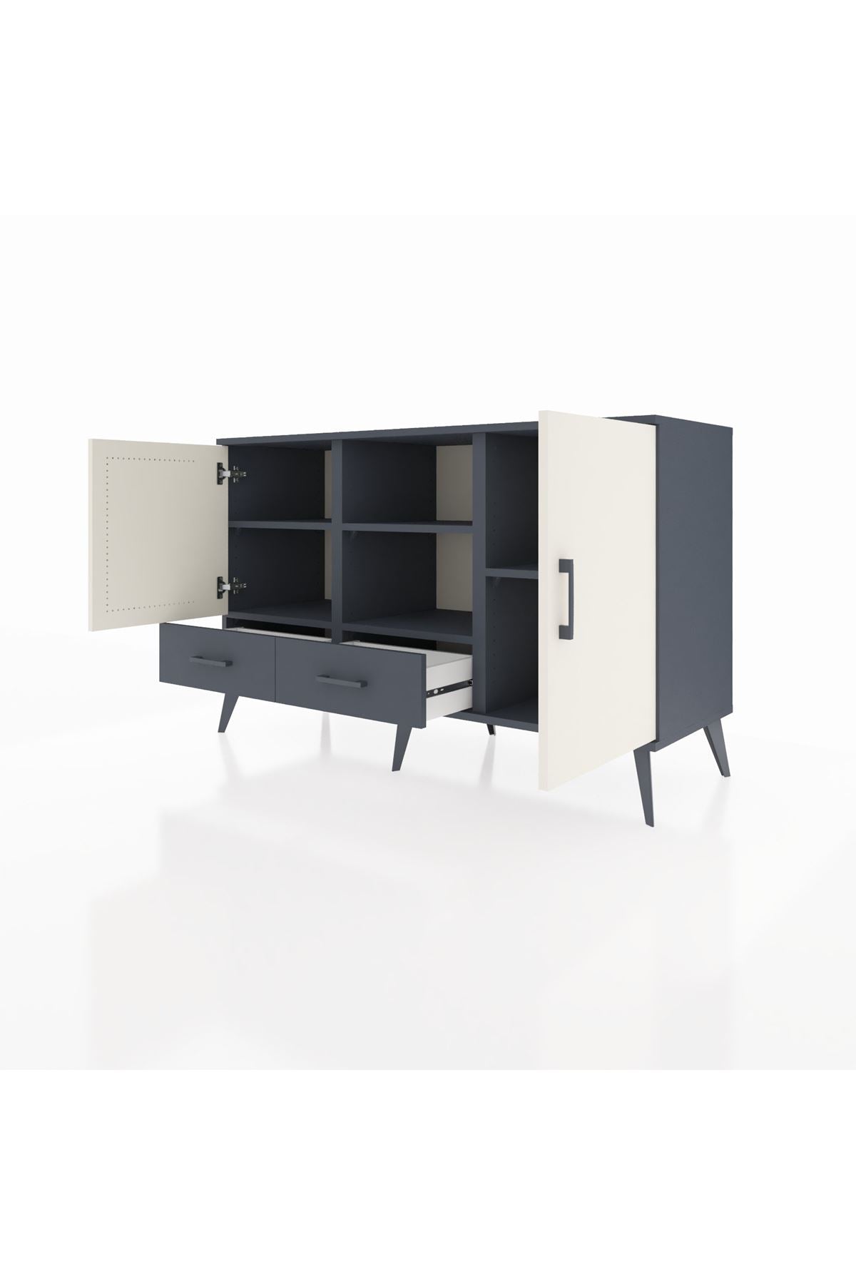Kronos Konsol 5 Raflı 2 Çekmeceli 3 Kapaklı 132x59x83 - S606M026V14C