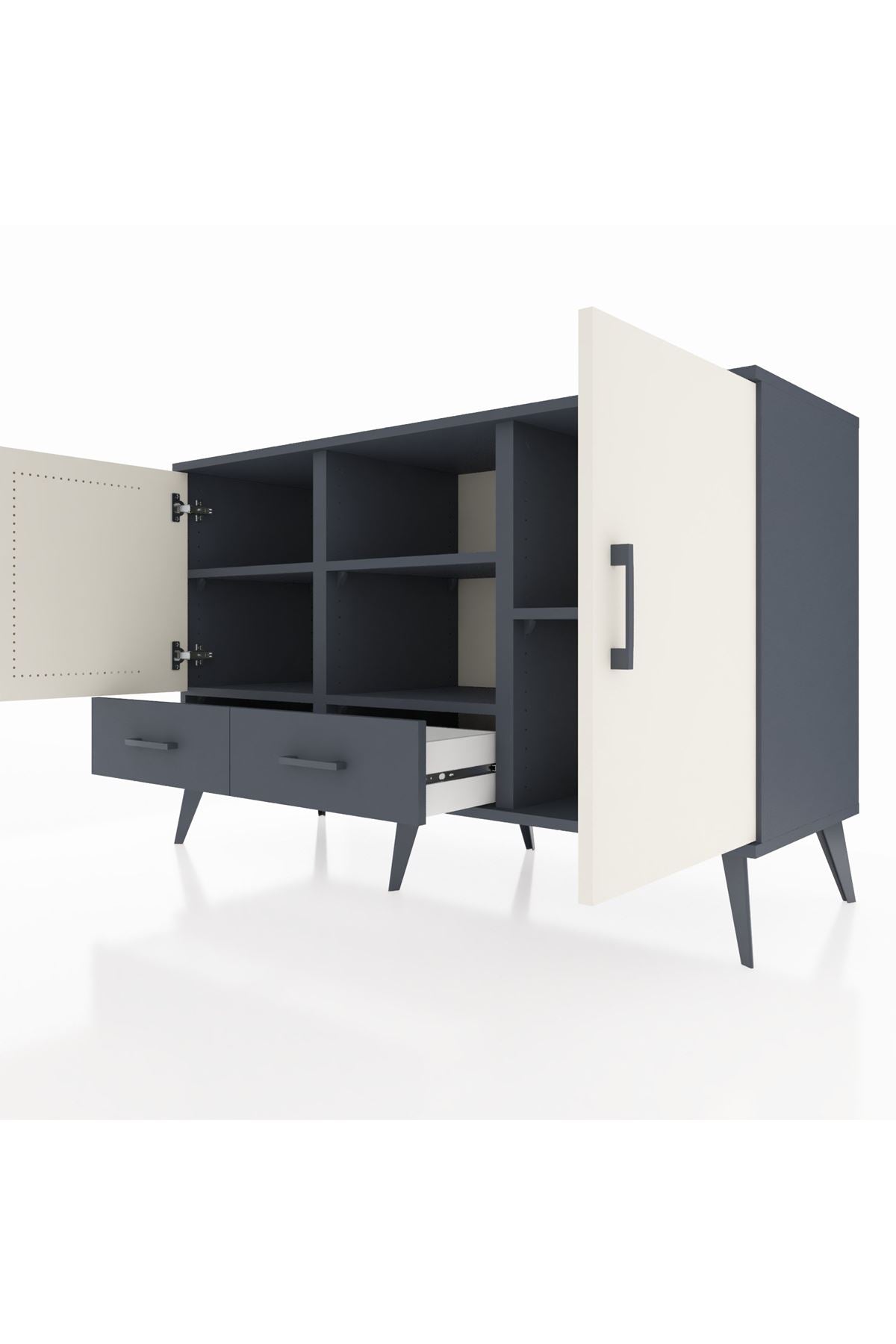 Kronos Konsol 5 Raflı 2 Çekmeceli 3 Kapaklı 132x59x83 - S606M026V14C
