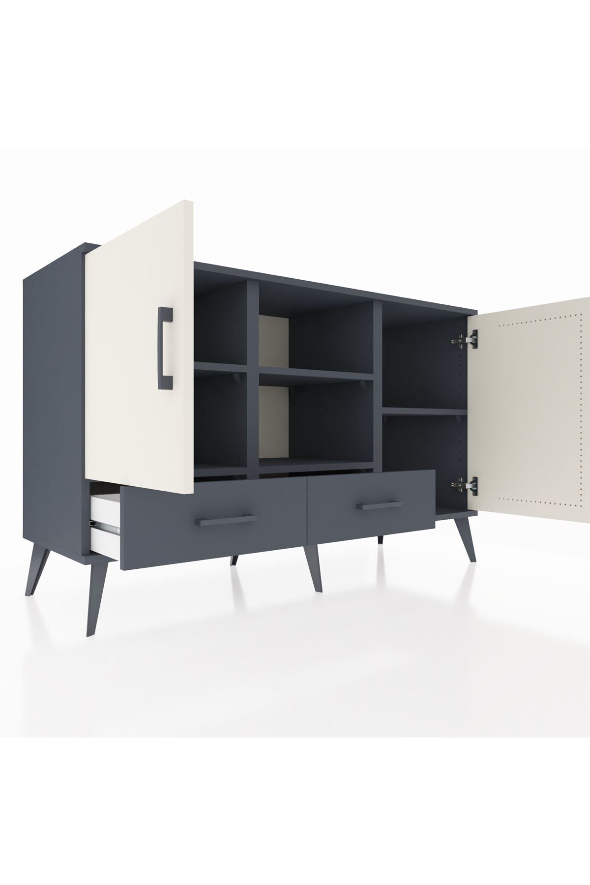 Kronos Konsol 5 Raflı 2 Çekmeceli 3 Kapaklı 132x59x83 - S606M026V14C