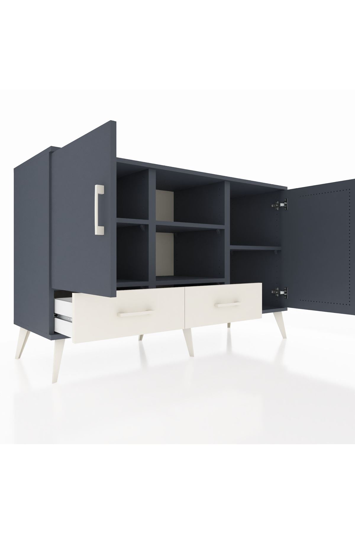 Kronos Konsol 5 Raflı 2 Çekmeceli 3 Kapaklı 132x59x83 - S606M026V16C