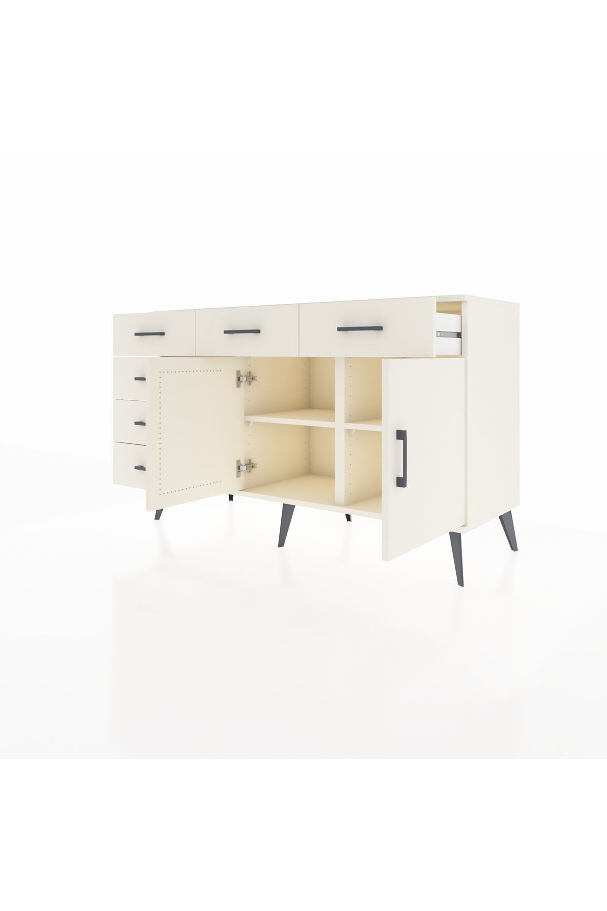 Kronos Konsol 2 Raflı 6 Çekmeceli 2 Kapaklı 132x59x83 - S606M028V04C
