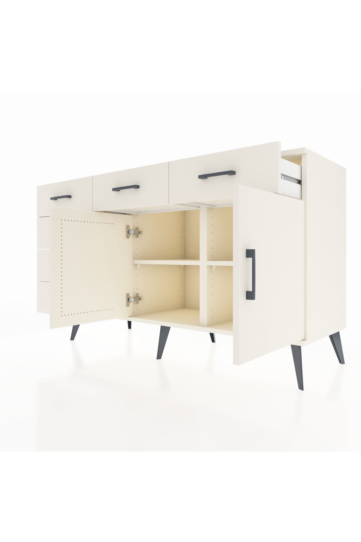 Kronos Konsol 2 Raflı 6 Çekmeceli 2 Kapaklı 132x59x83 - S606M028V04C